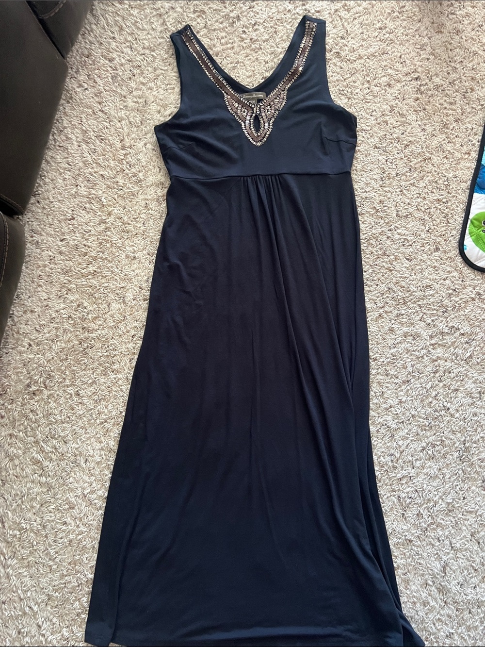 Tommy Bahama black beaded V-Neck Maxi Dress